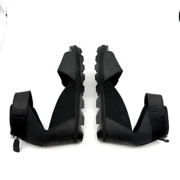 Sorel Joanie II Ankle Strap Wedge Sandal Black 8.5 - Picture 6 of 15